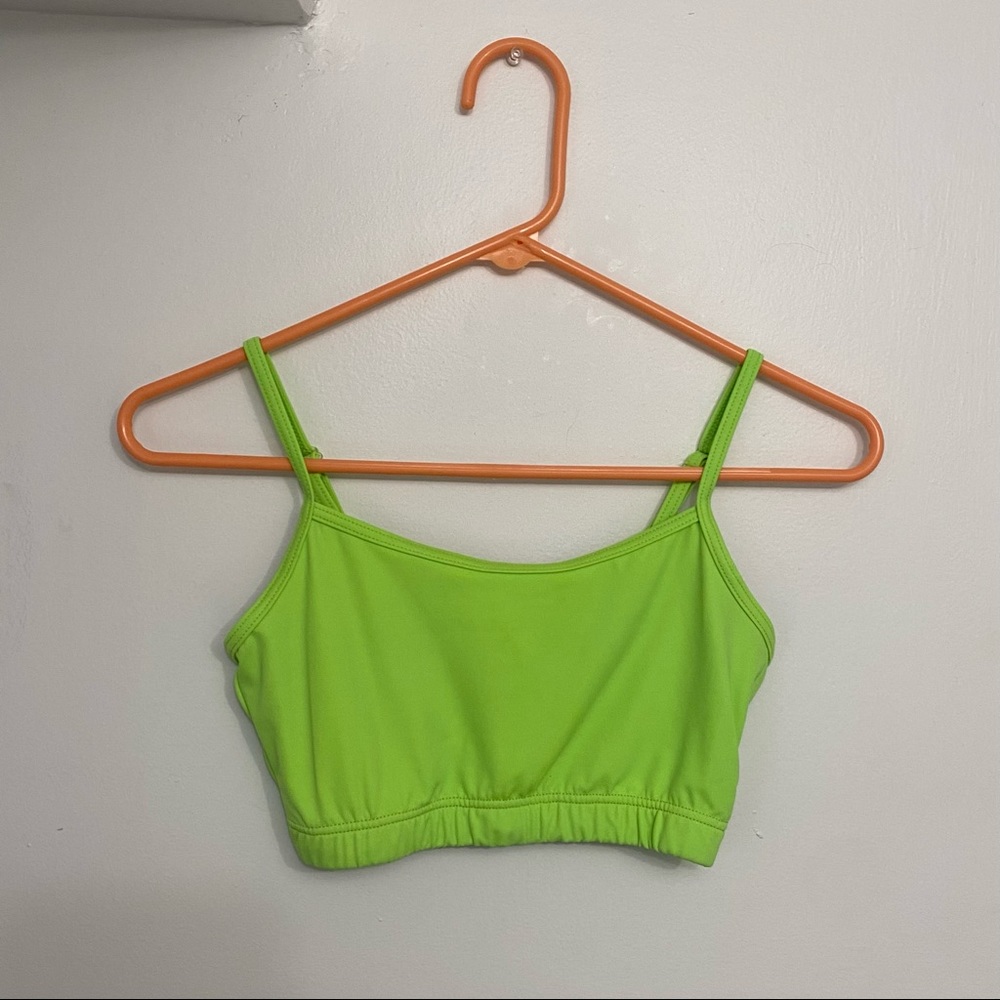 Neon green bikini top